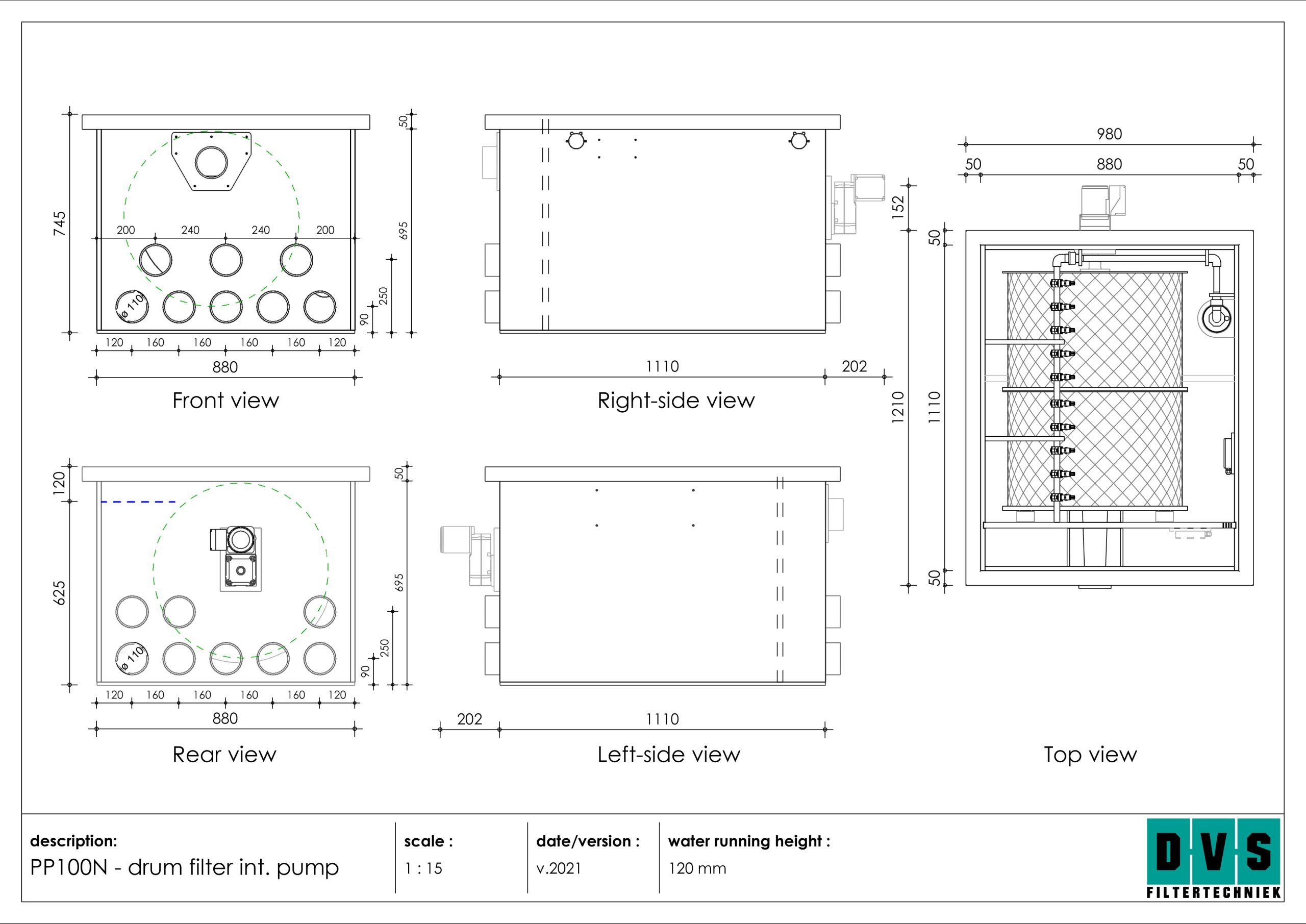 Trommelfilter PP100N inkl. eingebauter Spülpumpe und Standard Steuerung – Bild 7